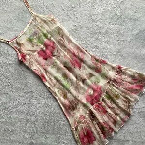 Kenzo Junior Girls Sheer Silk Floral Lace Tiered Ruffle Dress Y2K Sz 10